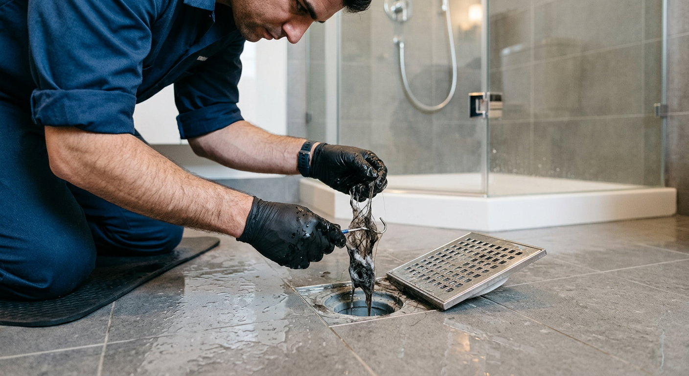 Débouchage de douche bouchée par un plombier à Bezons