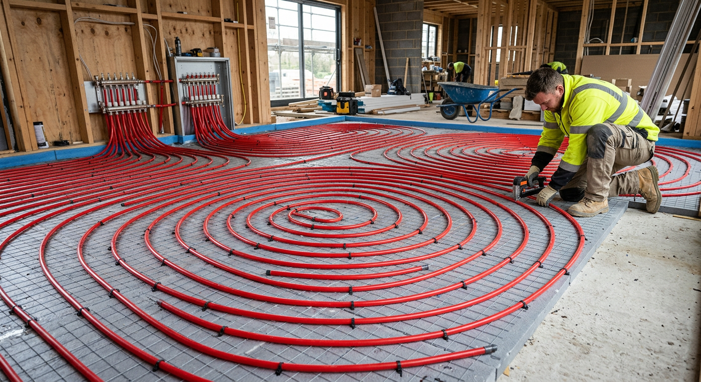 Installation de plancher chauffant hydraulique à Bezons 95