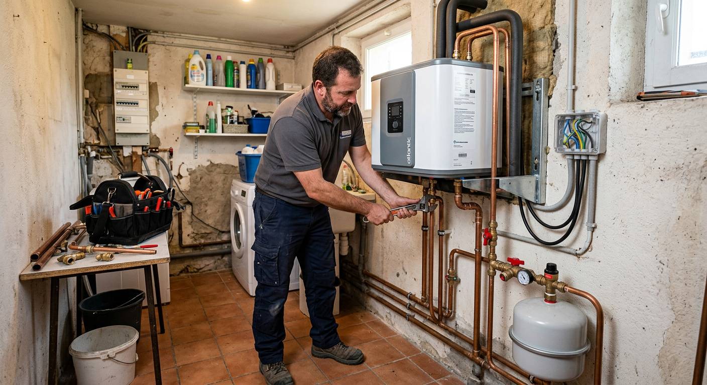 Pose de chauffe-eau thermodynamique par un plombier à Bezons