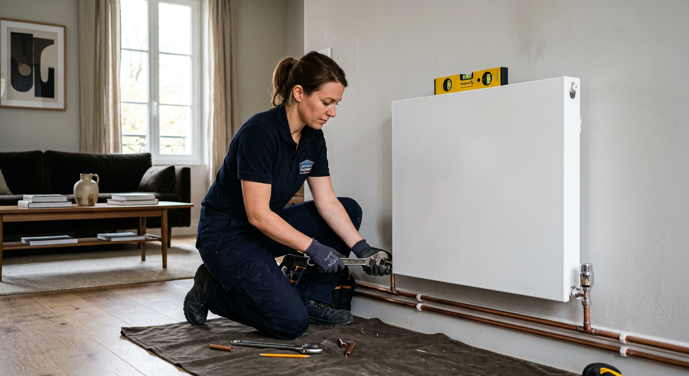 Installation de radiateur et robinet thermostatique à Bezons