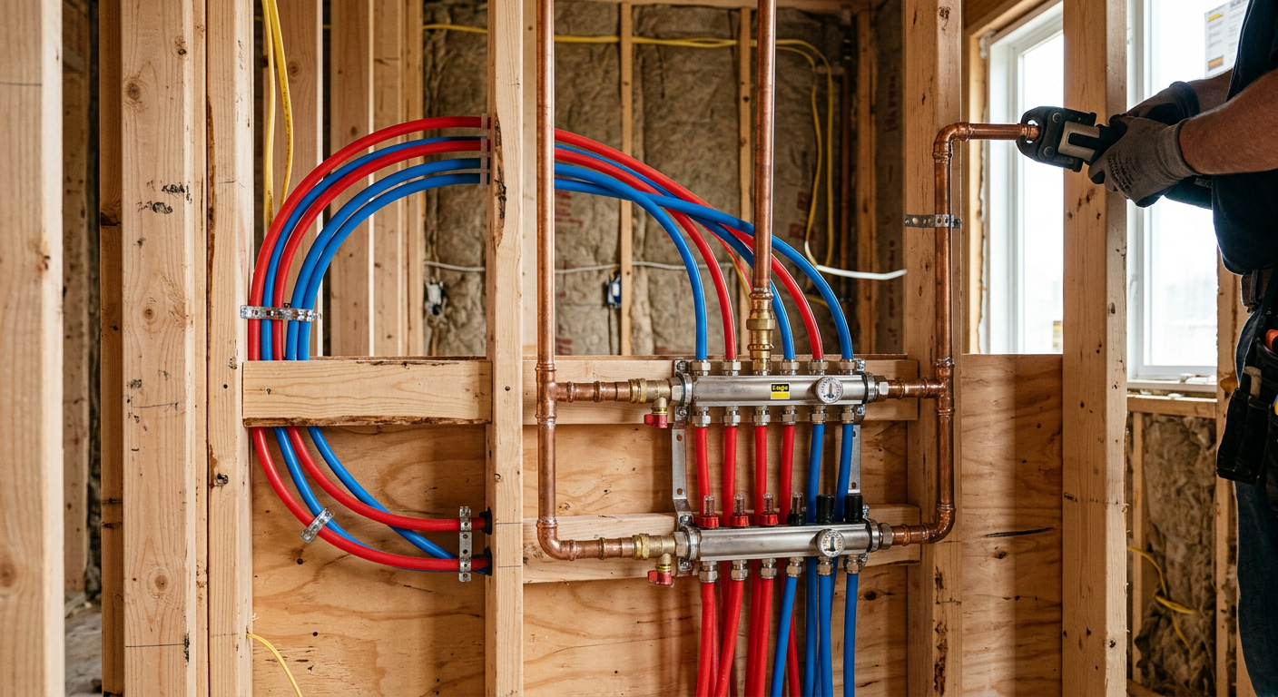 Création de réseau plomberie en cuivre et PER à Bezons 95